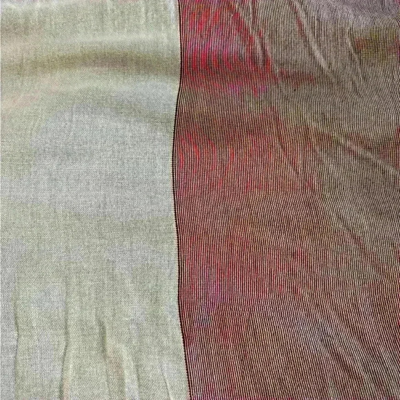 RN135014 burgundy cream micro striped three scarf in one paneled fall cool - Picture 8 of 9